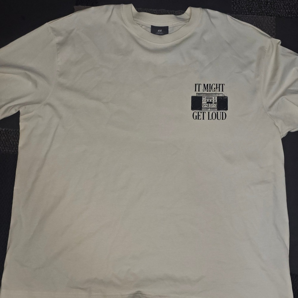 H&M Graphic Tee Mens XL‎ Off White New